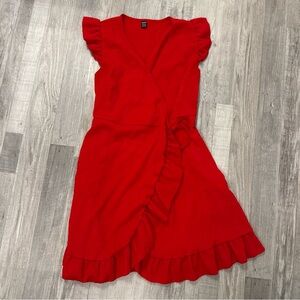 Red Ruffle Wrap Dress size large